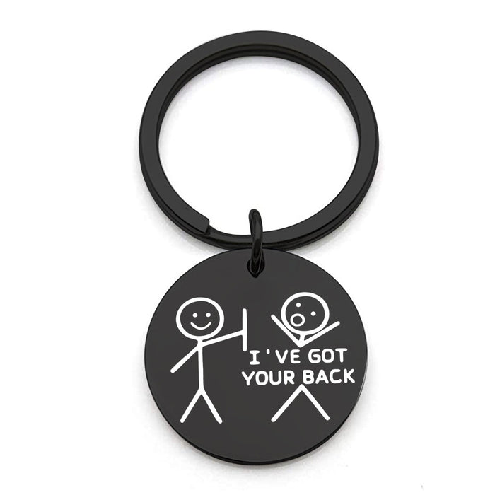 Wholesale Stainless Steel Keychain I've Got Your Back Funny Letters MOQ≥2 JDC-KC-XinG005