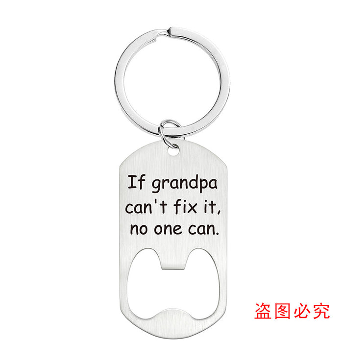 Jewelry WholesaleWholesale Father's Day Bottle Opener Metal Keychain JDC-KC-GangGu024 Keychains 钢古 %variant_option1% %variant_option2% %variant_option3%  Factory Price JoyasDeChina Joyas De China