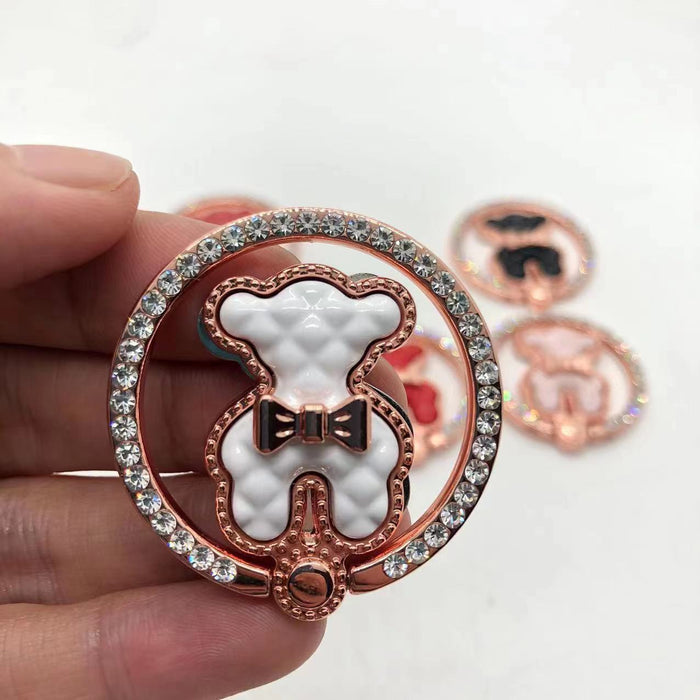 Wholesale Grips Zinc Alloy Bear Cartoon Mobile Phone Ring Buckle Paste MOQ≥2 JDC-PS-AKK002