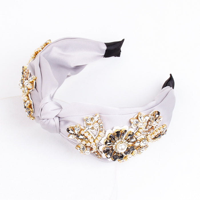 Wholesale art flower embroidery crystal headband JDC-HD-ZXI007