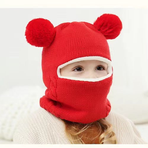 Wholesale Hat Cotton Winter Warm Face Mask Hat Bib One JDC-FH-GSGM004