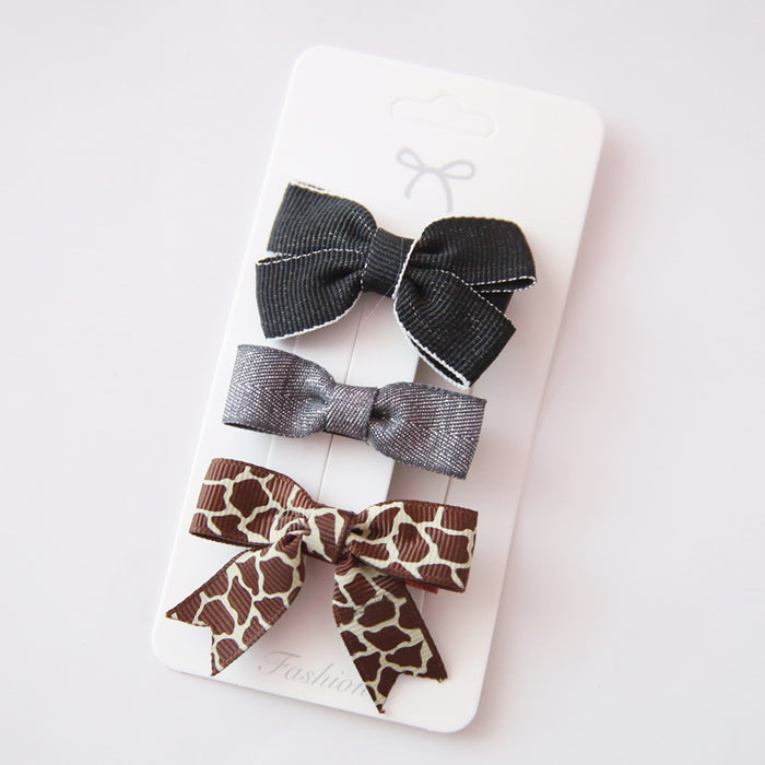 Wholesale Hair Clips Cloth Kids Bow 3pcs/set MOQ≥2 JDC-HC-YiS004