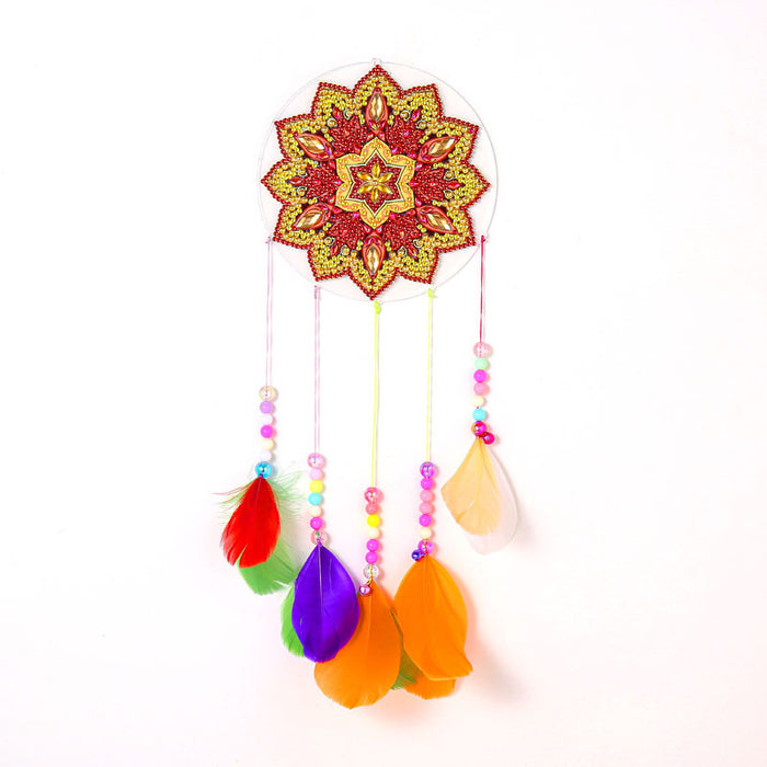 Wholesale Mandala Diamond Painting Wind Chime Christmas Crystal Cartoon Dreamcatcher MOQ≥2 JDC-DC-YouAn001