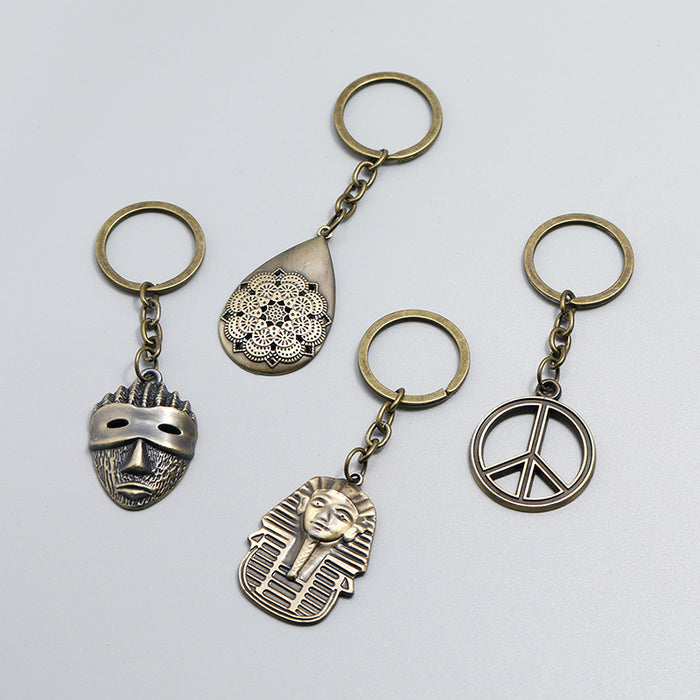 Wholesale Peace Sign Mask Alloy Iron Keychain JDC-KC-PK001