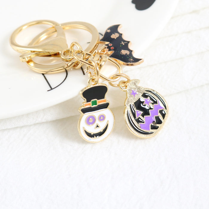 Wholesale Keychain Metal Halloween Cute Pumpkin Keychain MOQ≥2 JDC-KC-YChen007