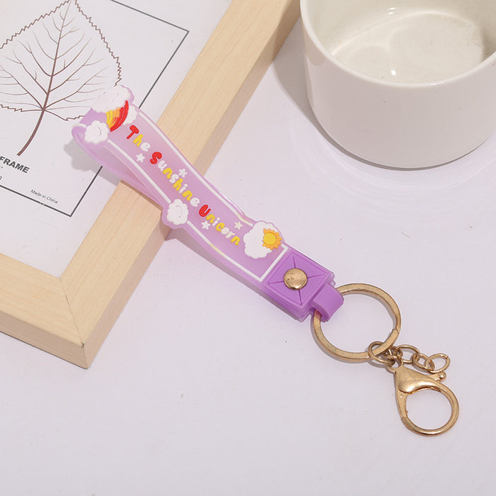 Wholesale Keychain PVC Soft Rubber Cartoon Little Sun Rainbow Lanyard MOQ≥10 JDC-KC-ZaoYang001