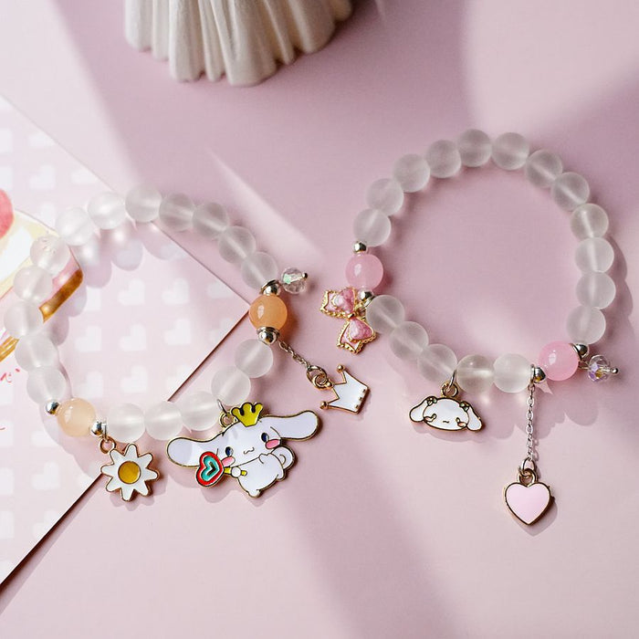 Wholesale Bracelet Alloy Cute Puppy Double Layer Crystal Beaded MOQ≥2 (S) JDC-BT-YXiang004