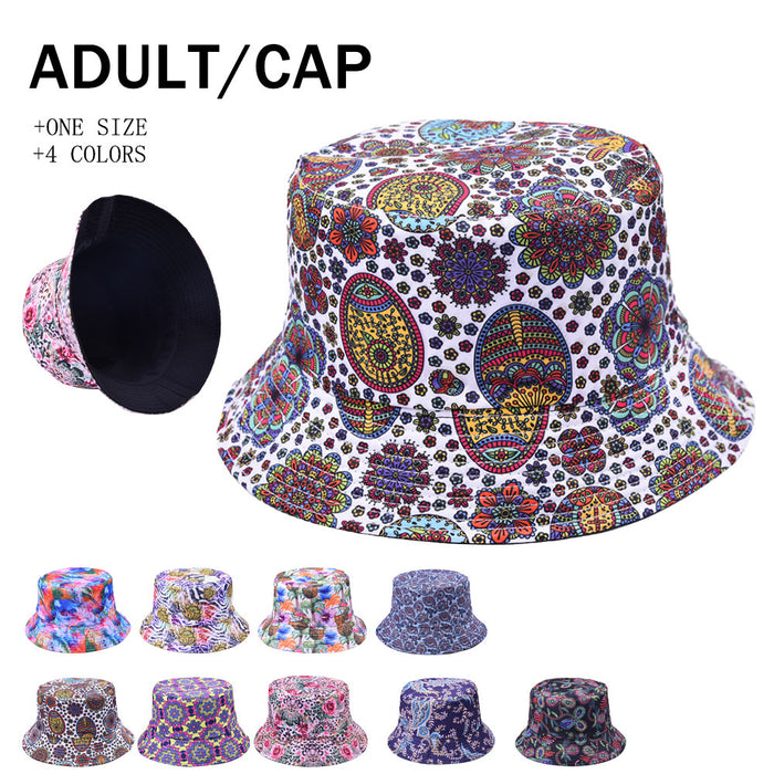 Wholesale Vintage Print Bucket Hat Reversible Sunshade MOQ≥2 JDC-FH-WenR019