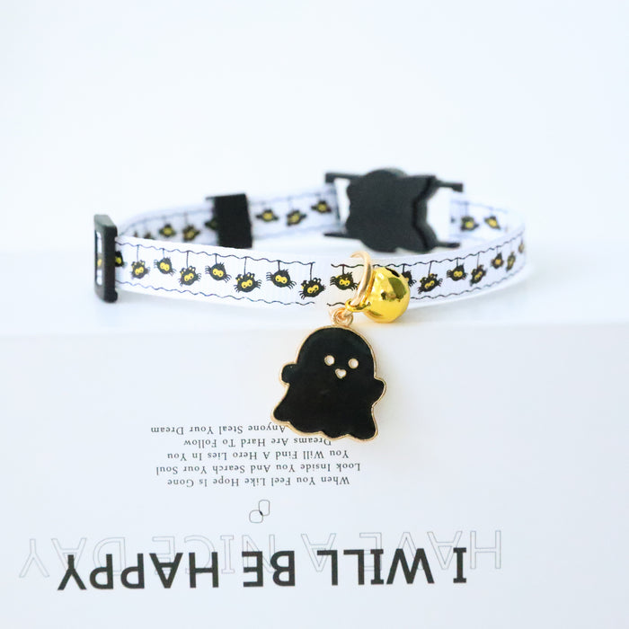 Wholesale Pet Necklace Polyester Halloween Kitten Dog Bell Safety Buckle MOQ≥2 JDC-PN-PuPu001