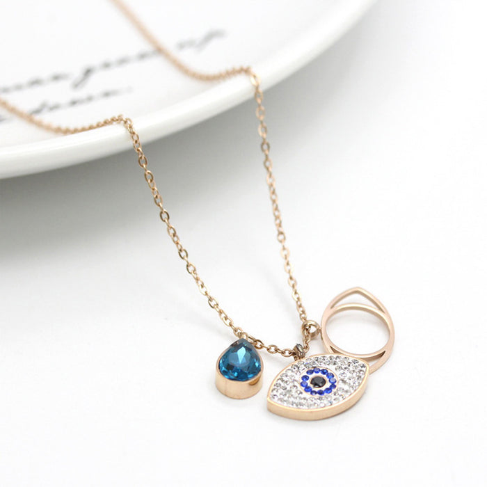 Jewelry WholesaleWholesale devil's eye simple temperament short titanium steel necklace (F)  JDC-NE-YIB004 Necklaces 伊贝 %variant_option1% %variant_option2% %variant_option3%  Factory Price JoyasDeChina Joyas De China