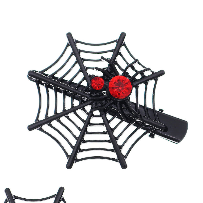 Wholesale Hair Clips Alloy Set Rhinestone Skull Spider Halloween 6pcs MOQ≥2 JDC-HC-LANGL001