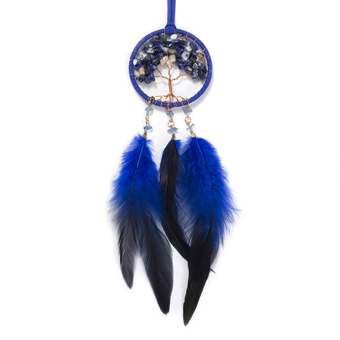 Jewelry WholesaleWholesale Tree of Life Feather Crystal Gravel Weave DreamCatcher Car Pendant JDC-DC-MGu002 Dreamcatcher 梦罟 %variant_option1% %variant_option2% %variant_option3%  Factory Price JoyasDeChina Joyas De China