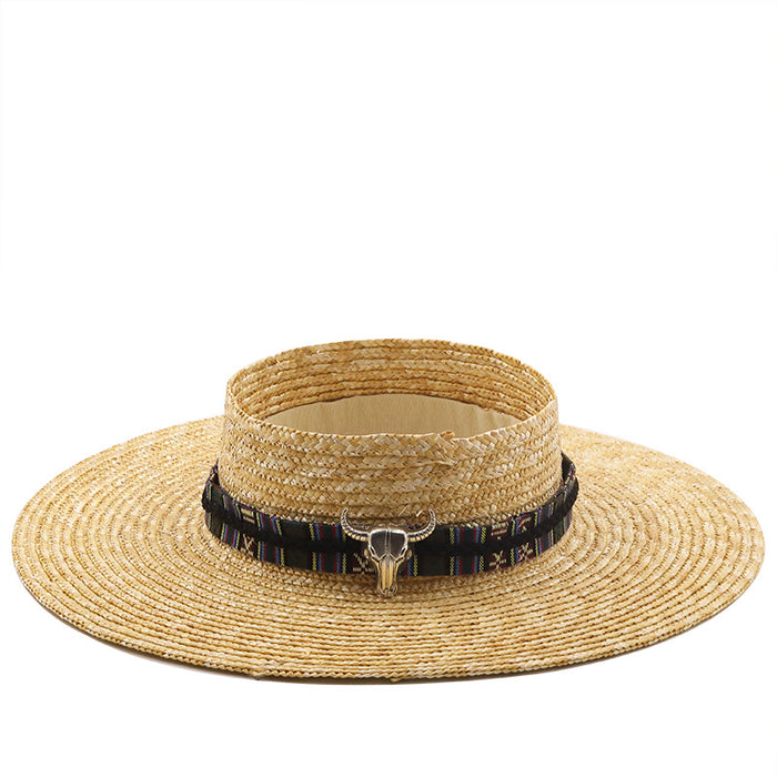 Wholesale hat spring summer leisure straw straw big brim empty top hat outdoor JDC-FH-XGuan001