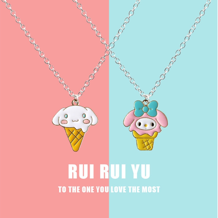 Wholesale Necklace Alloy Cartoon Chain Cute Pendant All-match Accessory 2 Piece Set MOQ≥2 JDC-NE-DP006