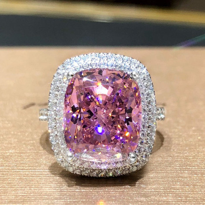 Jewelry WholesaleWholesale Copper Zircon Pink Diamond Ring MOQ≥2 JDC-RS-CaoS016 Rings 曹适 %variant_option1% %variant_option2% %variant_option3%  Factory Price JoyasDeChina Joyas De China