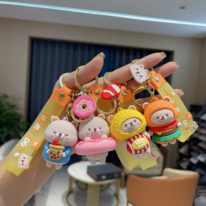 Wholesale Keychains pvc gluttonous bear cute MOQ≥2 JDC-KC-AnG023