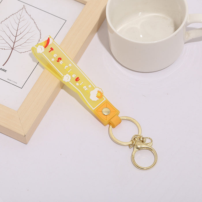 Wholesale Keychain PVC Soft Rubber Cartoon Little Sun Rainbow Lanyard MOQ≥10 JDC-KC-ZaoYang001