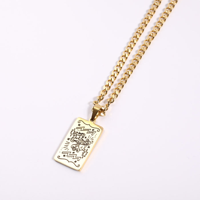 Jewelry WholesaleWholesale Constellation Pendant Stainless Steel Gold Plated Necklace JDC-NE-Jif052 Necklaces 集沣 %variant_option1% %variant_option2% %variant_option3%  Factory Price JoyasDeChina Joyas De China