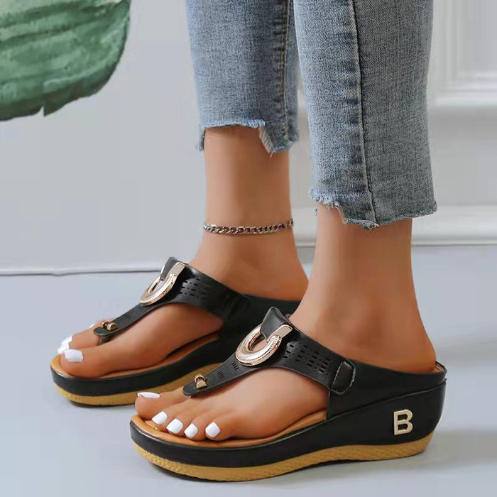 Wholesale summer new products beach flip flops wedge sandals JDC-SD-YanY003