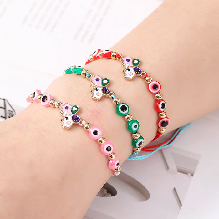 Wholesale Fashion Simple Butterfly Beaded Braided Bracelet JDC-BT-ZheQ024