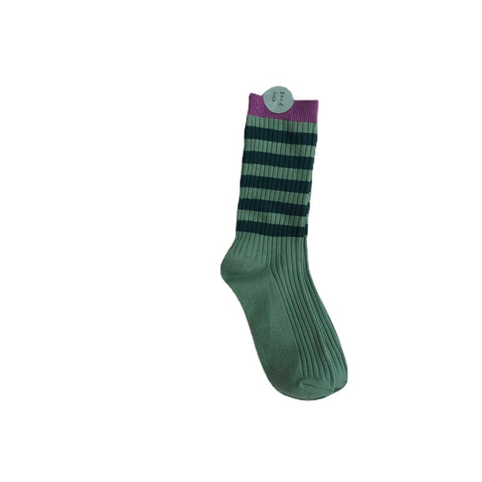 Wholesale Socks Cotton Colorblock Stripes JDC-SK-XuXu008