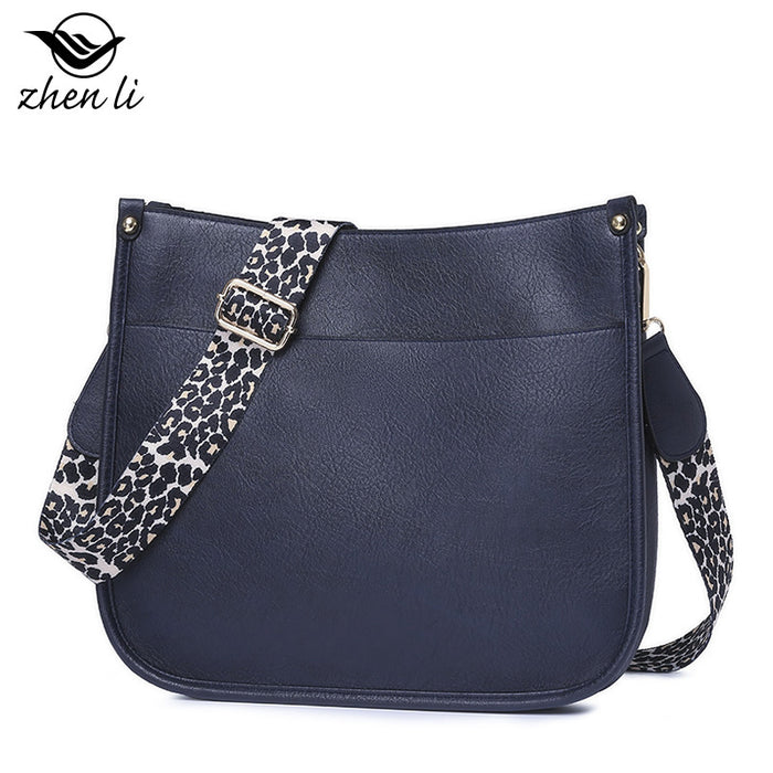 Wholesale Shoulder Bag PU Solid Color Leopard Print Shoulder Strap JDC-SD-ZLD002