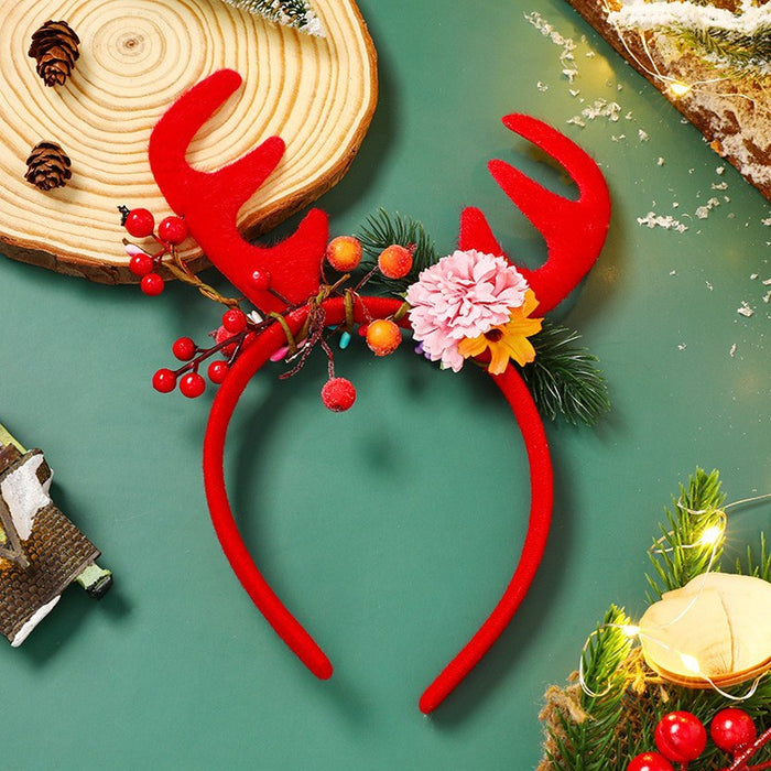 Wholesale Headband Mixed Material Cute Elk Christmas JDC-HD-RUID001