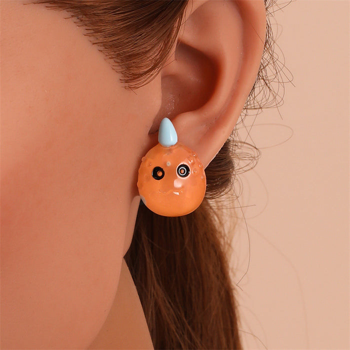 Wholesale Earrings Acrylic Cute Small Cartoon Fun Stud Earrings JDC-ES-GuTe038