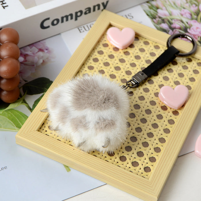 Wholesale Mink Cat's Claw Hair Ball Keychain MOQ≥2 JDC-KC-HGuan002