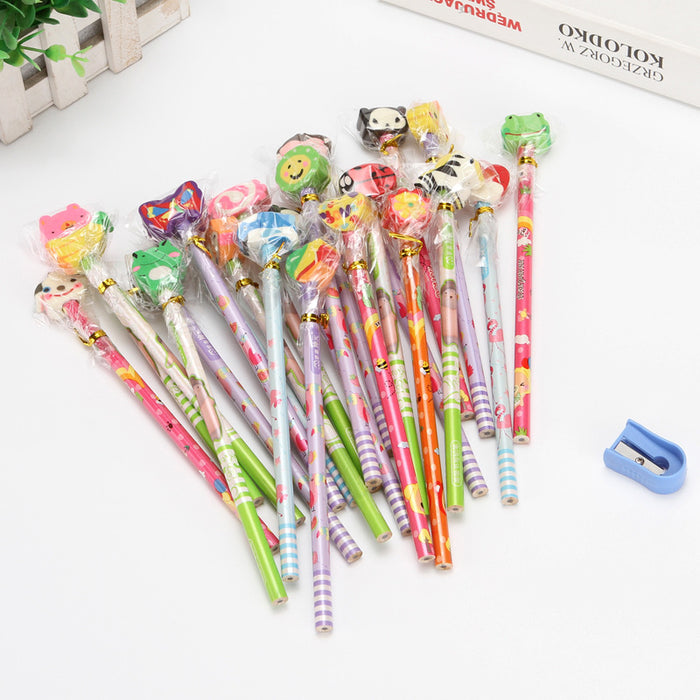 Wholesale Cartoon Wood Pencil With Eraser JDC-BP-XHZ001