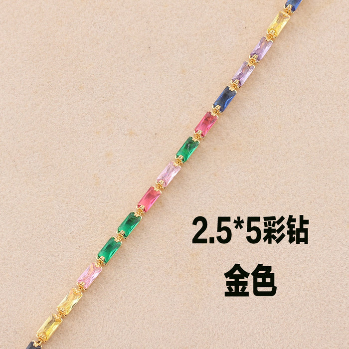 Wholesale Colored Zircon Copper Gold Plated Necklace MOQ≥2 JDC-NE-RuiB001