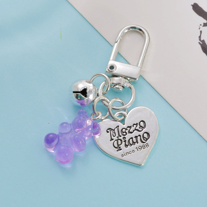 Jewelry WholesaleWholesale cute bear bell pendant girl heart metal keychain JDC-KC-Yaoyun016 Keychains 瑶韵 %variant_option1% %variant_option2% %variant_option3%  Factory Price JoyasDeChina Joyas De China