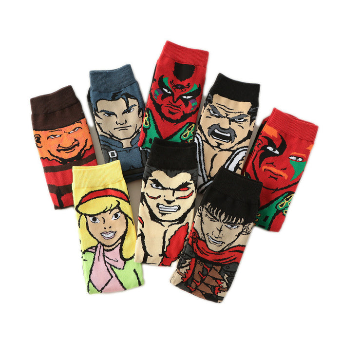 Wholesale Sock 70% Cotton Mid Tube Cartoon Men's Socks (M) JDC-SK-HuiHe031