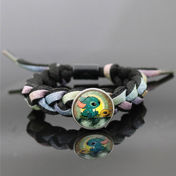 Wholesale Cartoon Alloy Glass Braided Bracelet (M) JDC-BT-XuS003