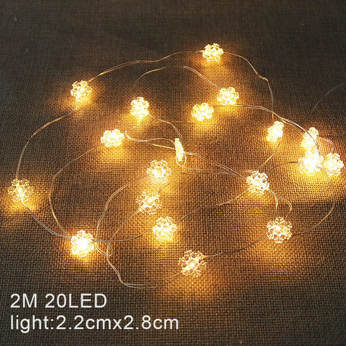 Wholesale Decorative Ribbon Christmas Cane Snowflake Decoration String Lights LED JDC-DCN-Huanj003