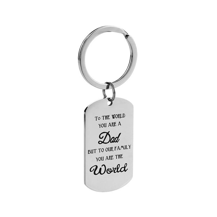 Wholesale Father's Day Gift Stainless Steel Lettering Keychain MOQ≥2 JDC-KC-ShangQ012