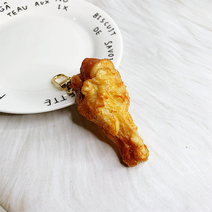 Jewelry WholesaleWholesale PVC Simulation Food Fried Chicken Drumstick Keychain JDC-KC-DMF001 Keychains 迪美菲 %variant_option1% %variant_option2% %variant_option3%  Factory Price JoyasDeChina Joyas De China