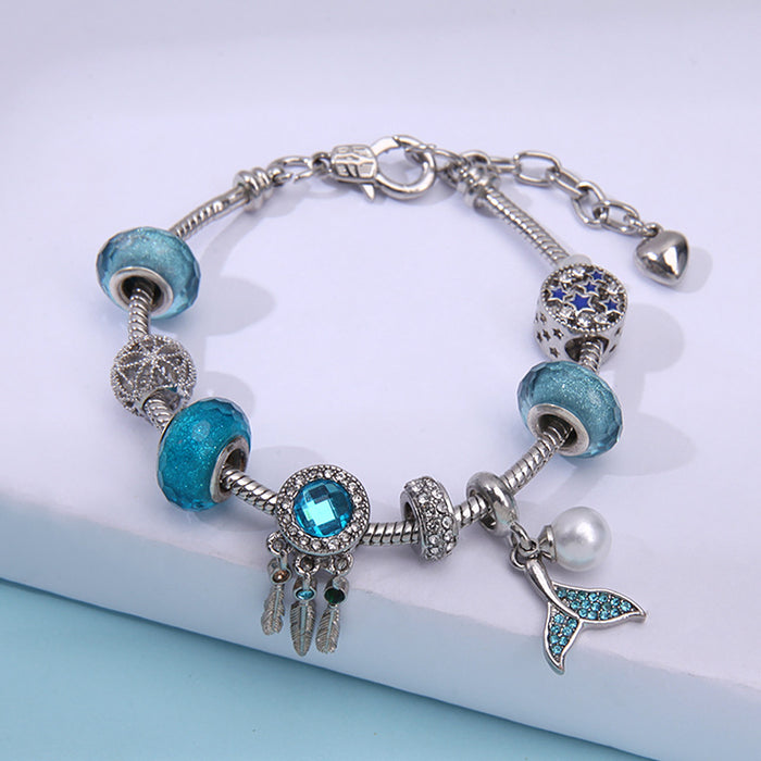 Jewelry WholesaleWholesale Adjustable Blue Crystal DIY Dream Catcher Beaded Bracelet MOQ≥2 JDC-BT-YinH003 Bracelet 银傲 %variant_option1% %variant_option2% %variant_option3%  Factory Price JoyasDeChina Joyas De China