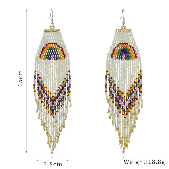 Jewelry WholesaleWholesale Ethnic Style Braided Rice Beads Tassel Earrings JDC-ES-YuanQ002 Earrings 圆沁 %variant_option1% %variant_option2% %variant_option3%  Factory Price JoyasDeChina Joyas De China