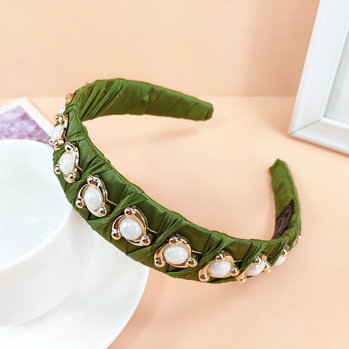 Wholesale cloth French pearl headband hand-wound JDC-HD-O123