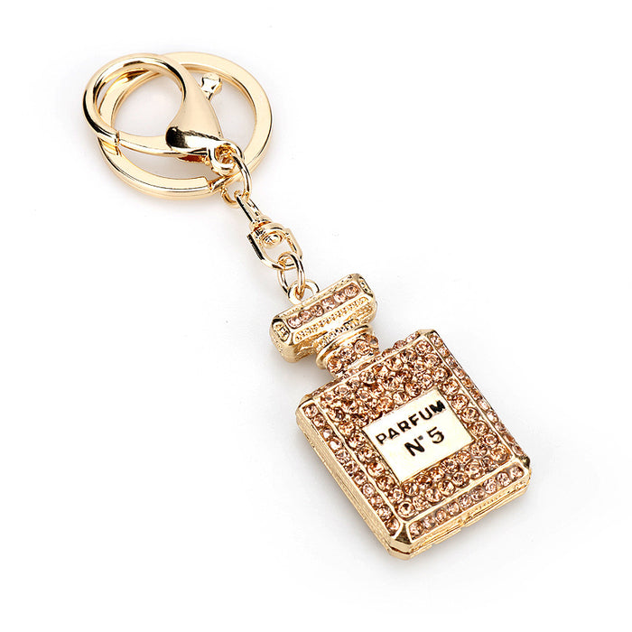 Wholesale Rhinestone Car Ornament Keychain Full Diamond Perfume Bottle (F) JDC-KC-AWen014