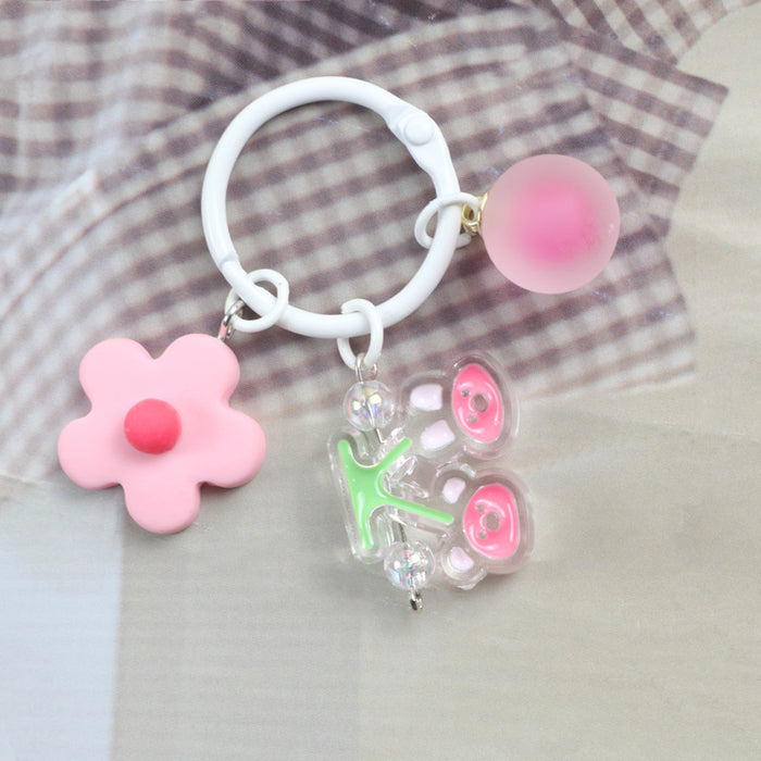 Wholesale Color Flower Animal Acrylic Keychain MOQ≥2 JDC-KC-YChen004