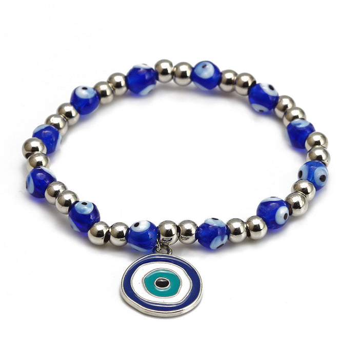 Wholesale Blue Eyes Beaded Bracelet Braided MOQ≥2 JDC-BT-BaiDing007