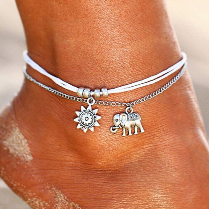 Wholesale Simple Sun Elephant Alloy Anklet JDC-AS-GSHR013