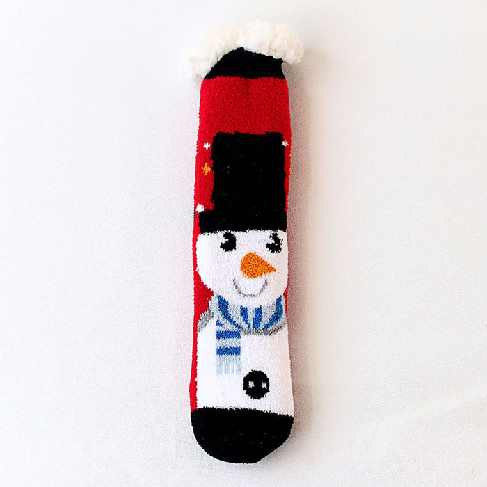 Wholesale socks cartoon christmas socks snowman stuffed animal MOQ≥3 JDC-SK-FNiu001