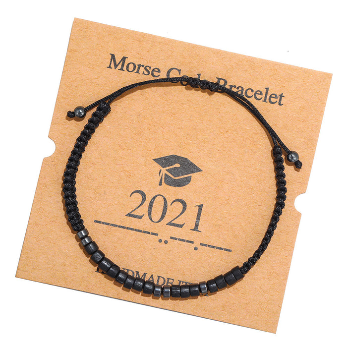 Jewelry WholesaleWholesale Morse Code Black Iron Stone Beaded Braided Bracelet JDC-BT-ZhuJ002 Bracelet 诛积 %variant_option1% %variant_option2% %variant_option3%  Factory Price JoyasDeChina Joyas De China