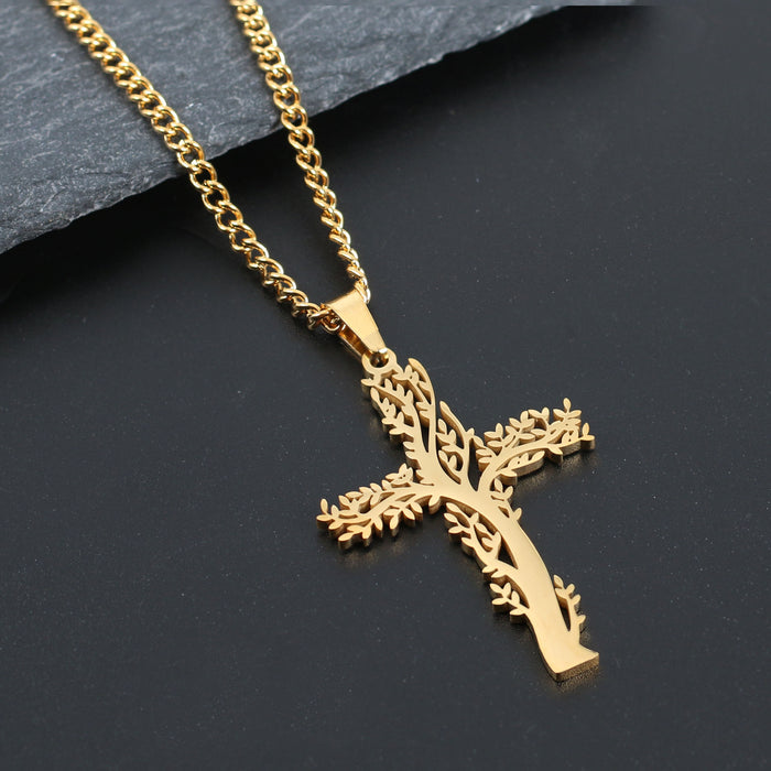 Wholesale stainless steel cross pendant men hip hop trendy brand JDC-NE-DY004