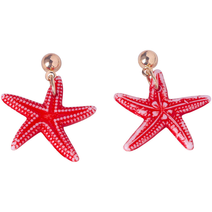 Wholesale Earrings Resin Cute Stereoscopic Starfish JDC-ES-SHIYU007