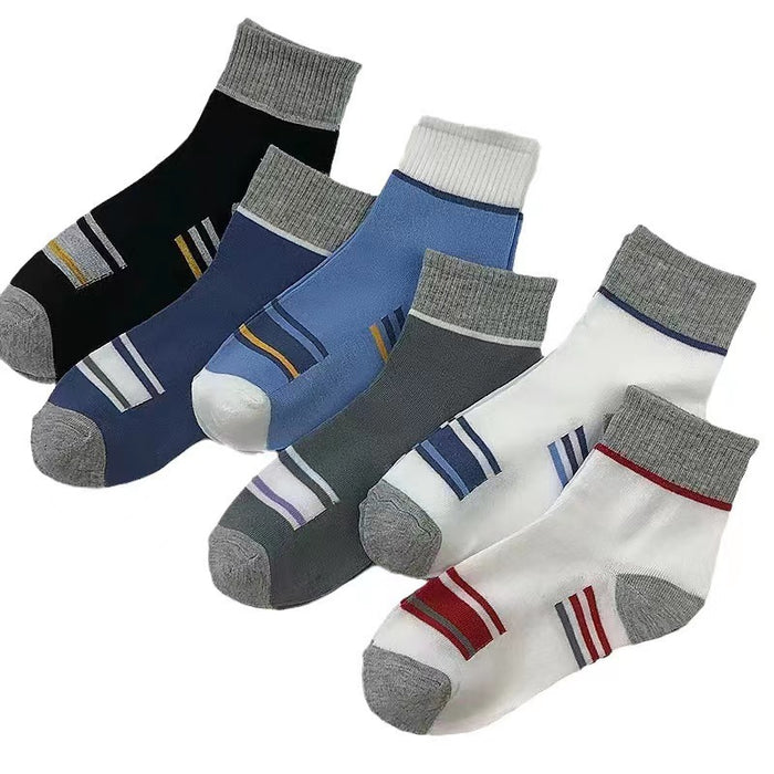 Wholesale of 10pcs Solid Color Teddy Bear Striped Sports Cotton Mid Length Socks JDC-SK-Miqi005