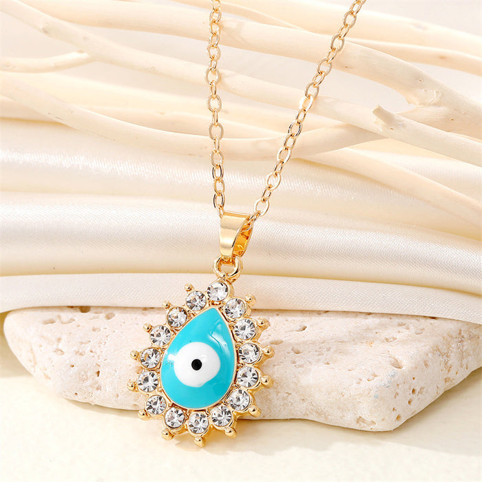 Jewelry WholesaleWholesale vintage full diamond drop eye necklace MOQ≥3 JDC-NE-Juej010 Necklaces 觉际 %variant_option1% %variant_option2% %variant_option3%  Factory Price JoyasDeChina Joyas De China